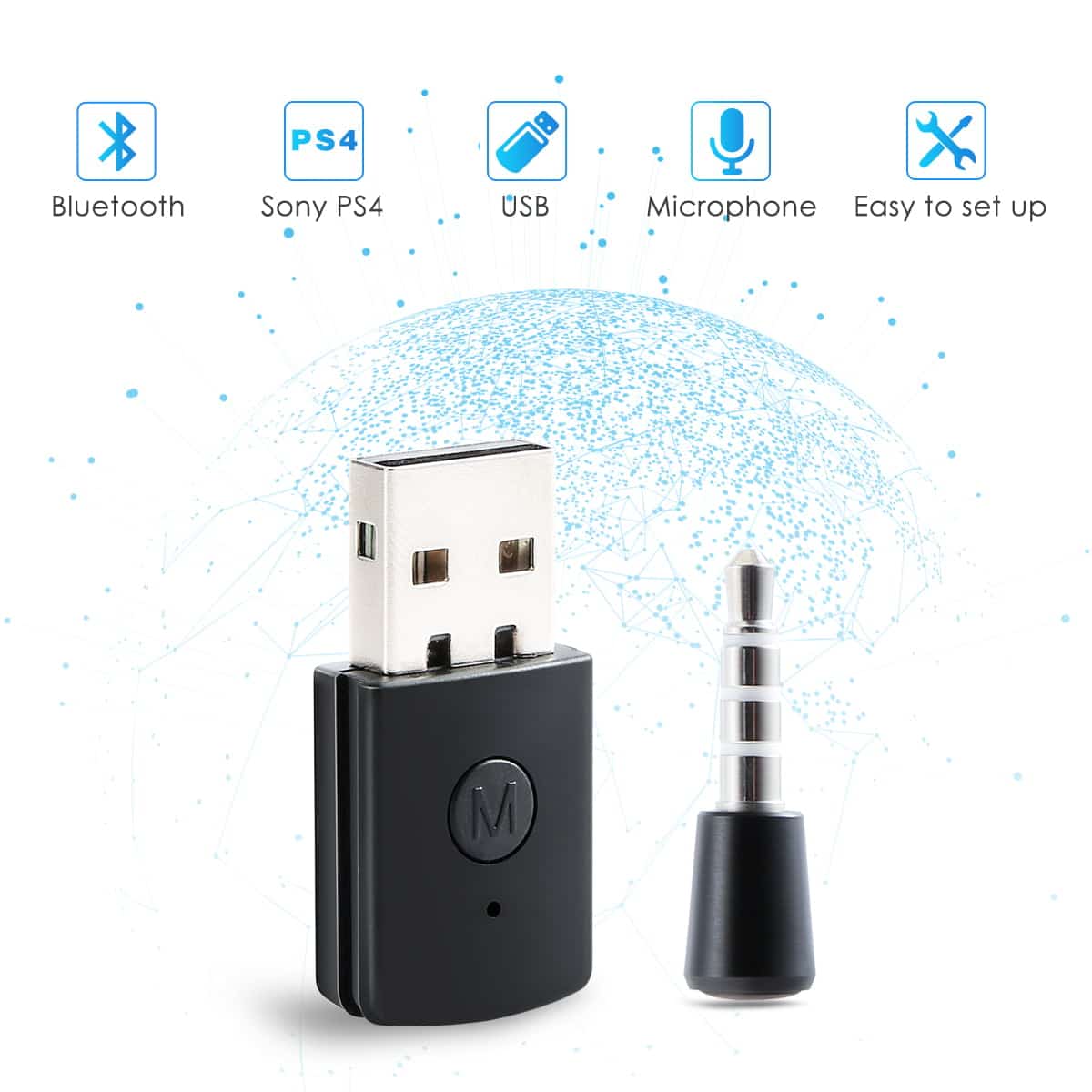 Bluetooth Dongle Latest Version USB Adapter Wireless Receiver For PS4 ...
