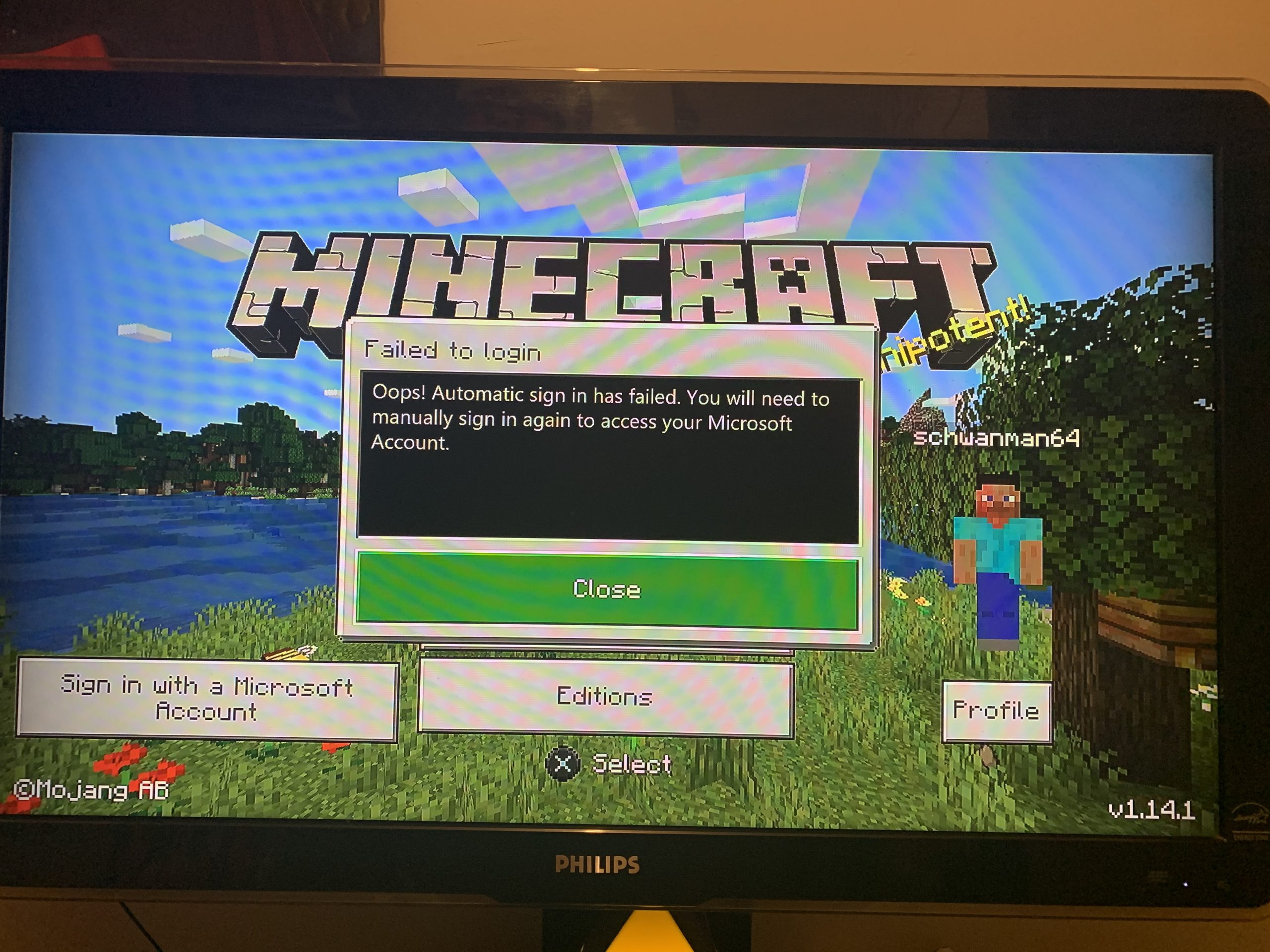 Cannot sign into to ps4 Minecraft with Microsoft account