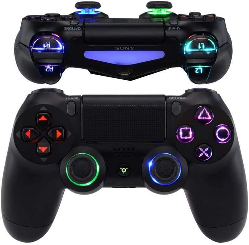 Custom PlayStation 4 Controller LED color changing buttons