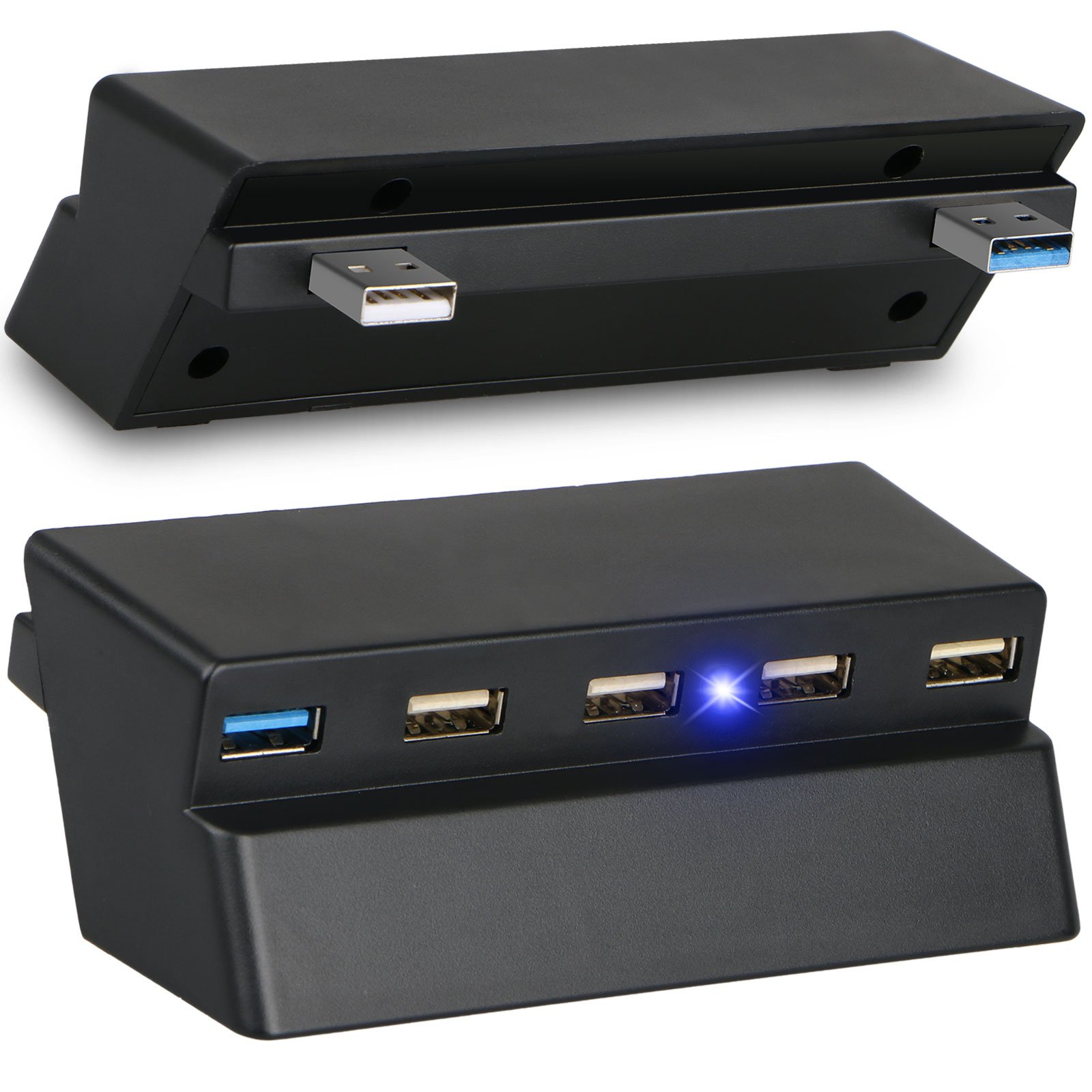 EEEkit 5 Port USB Hub for Sony Playstation 4 Slim Gaming Console, USB 3 ...