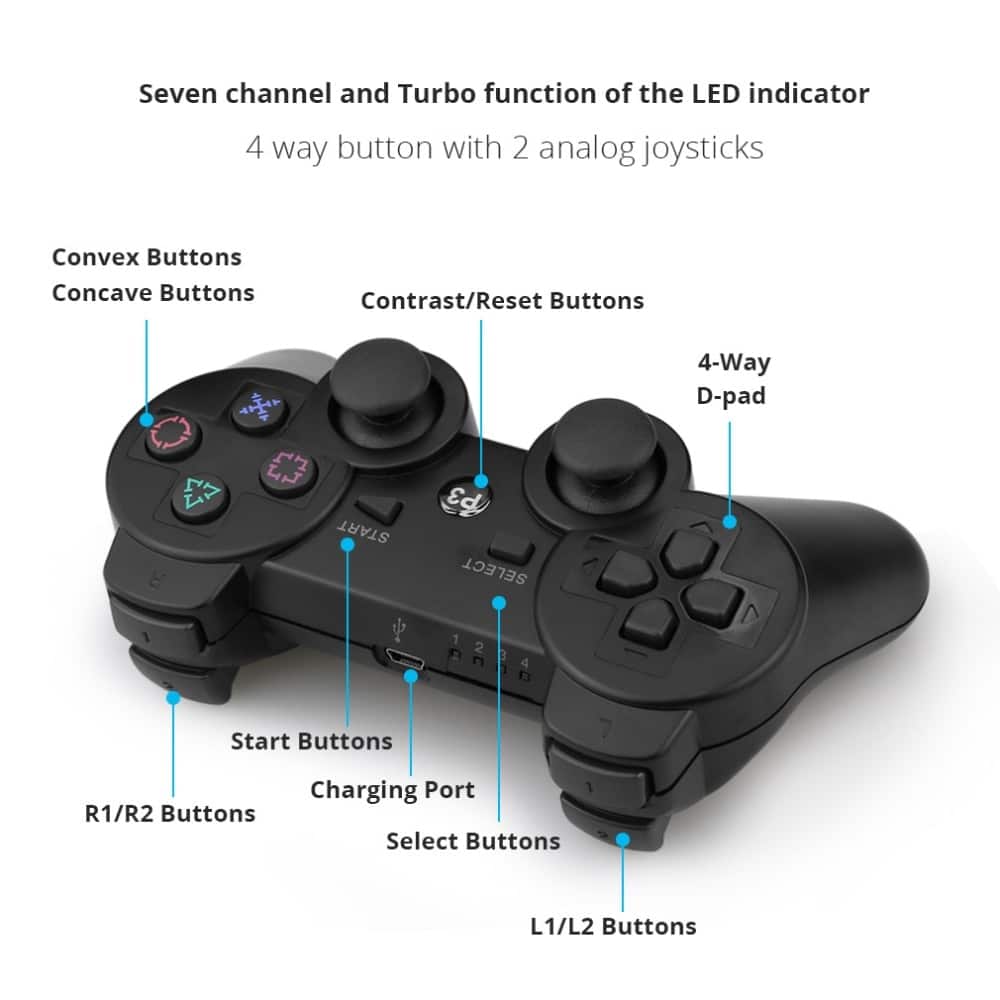 Gamepad Wireless Bluetooth Joystick For PS3 Controller Wireless Console ...