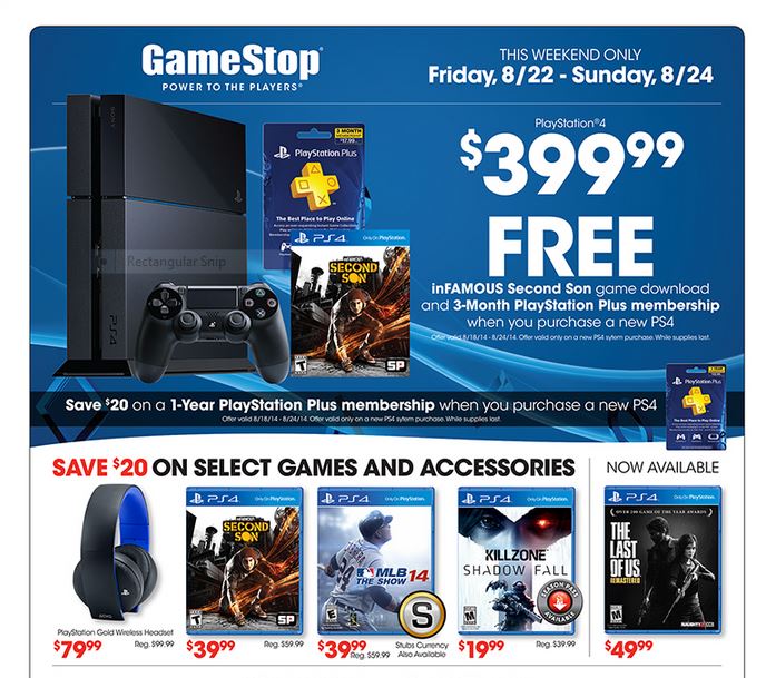 GameStop PS4 Deal Gets Buyers Free Infamous &  More