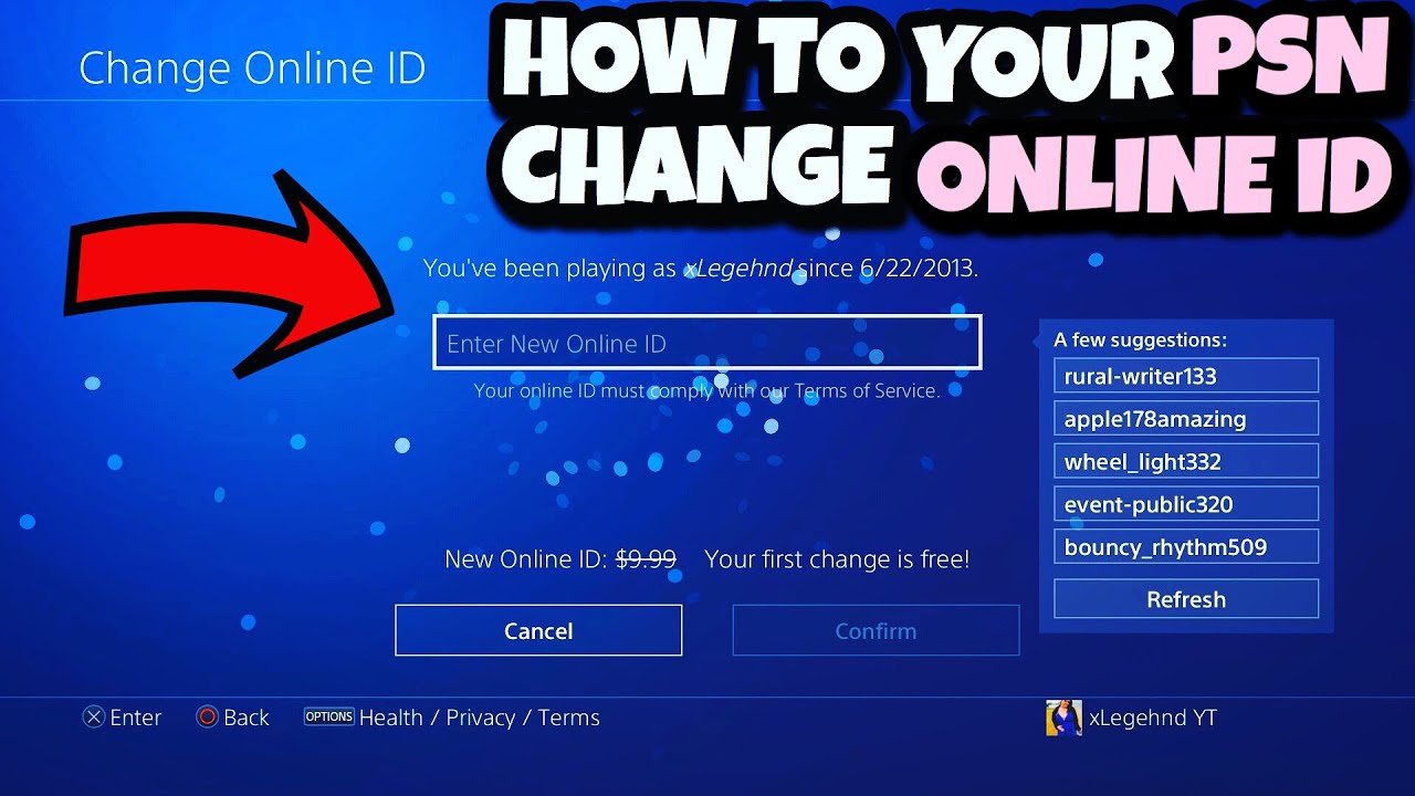 How To Change Your PSN Online ID/Gamer Tag On PS4 For Free Tutorial ...