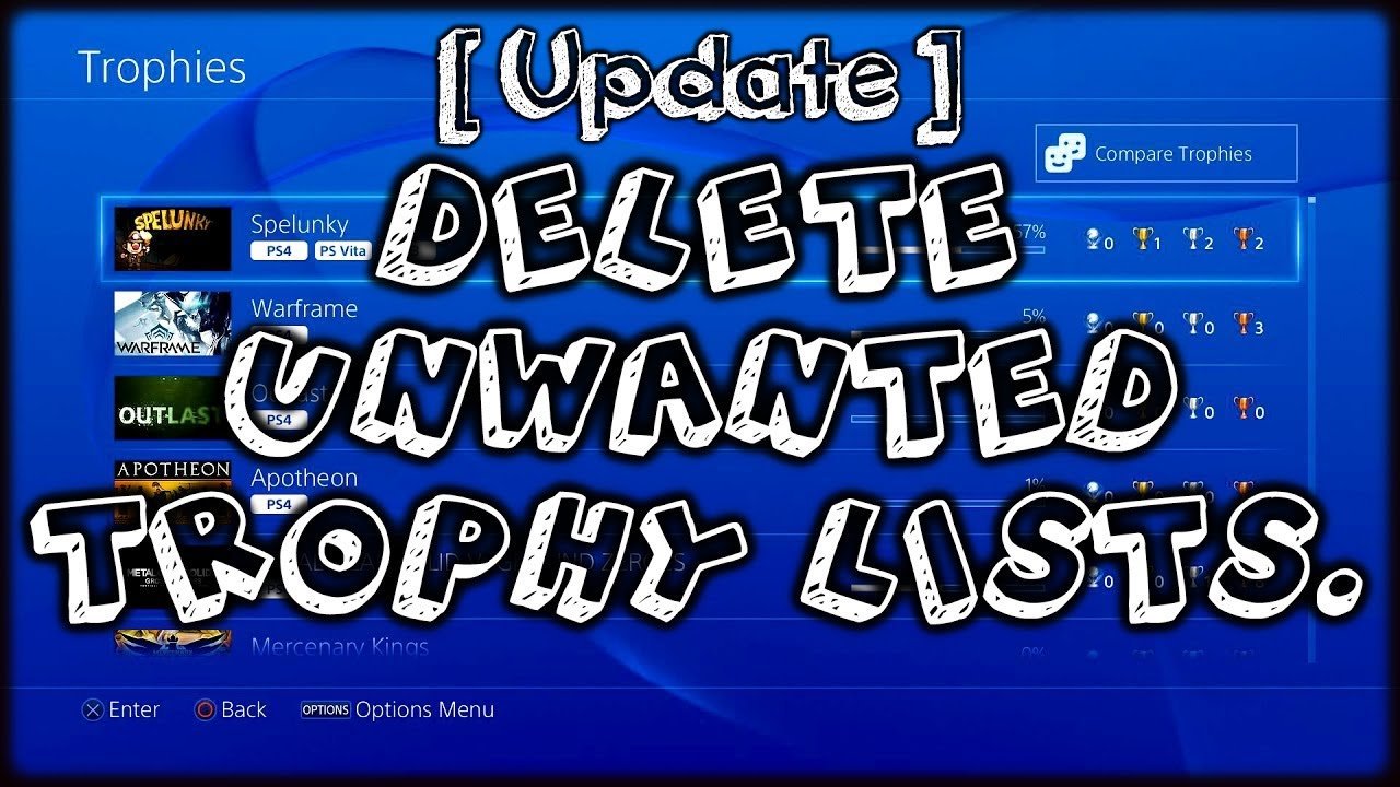 How To Delete A Trophy List On Your PlayStation 4