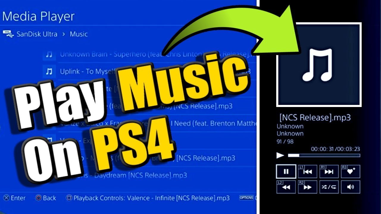 How to PLAY MUSIC on PS4 while PLAYING GAMES (PS4 Media Player Tutorial ...
