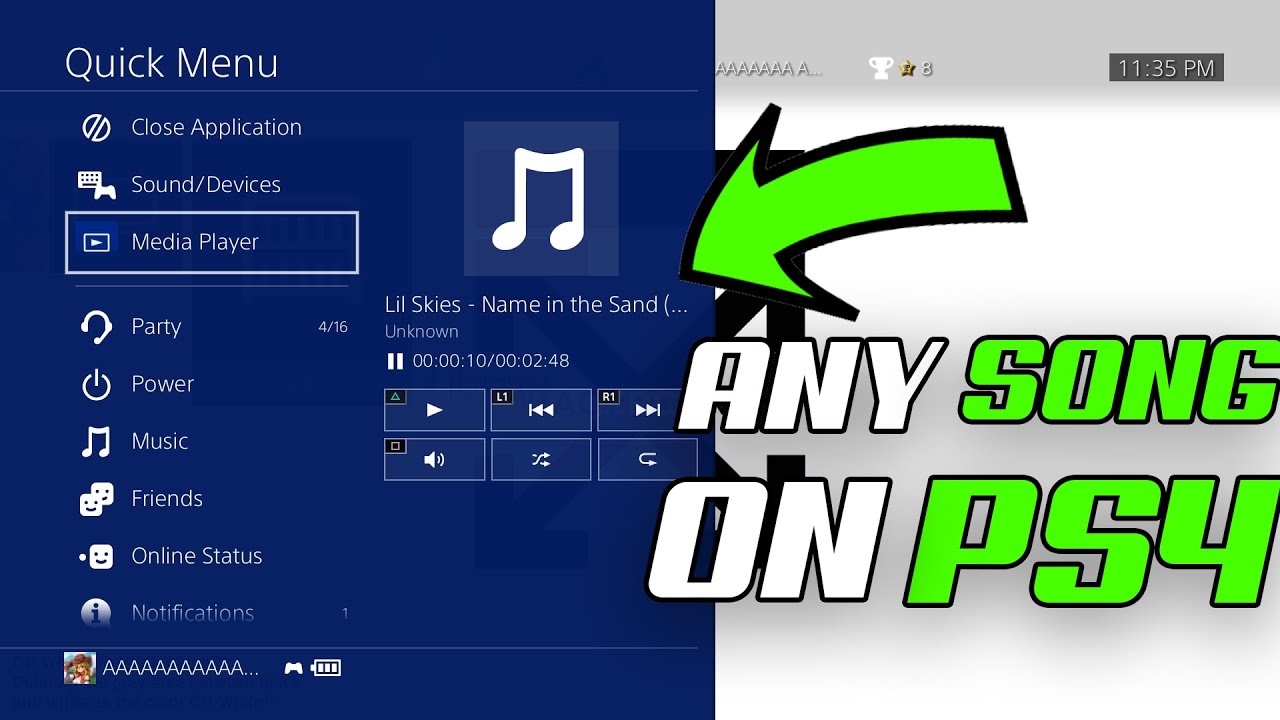 How to PLAY MUSIC on PS4 while PLAYING GAMES (PS4 Media ...