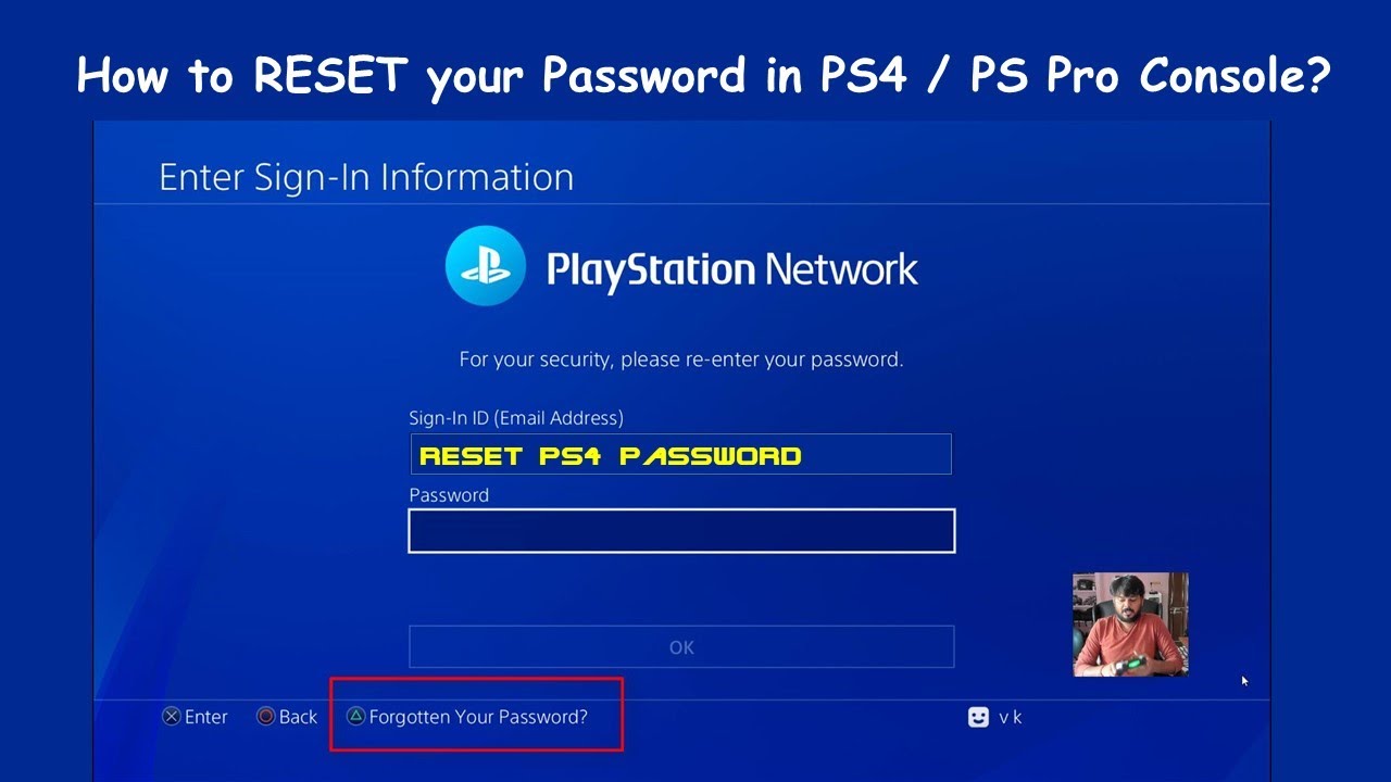 How to RESET your Password in PS4 / PS Pro Console?
