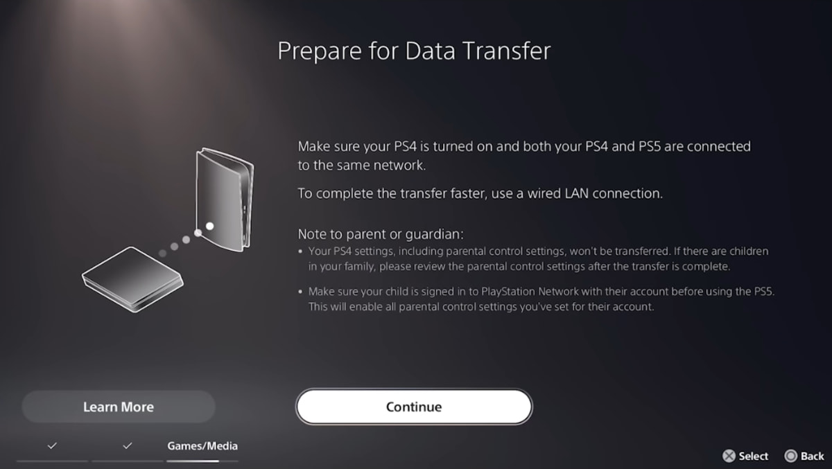 How to transfer data from PS4 to PS5