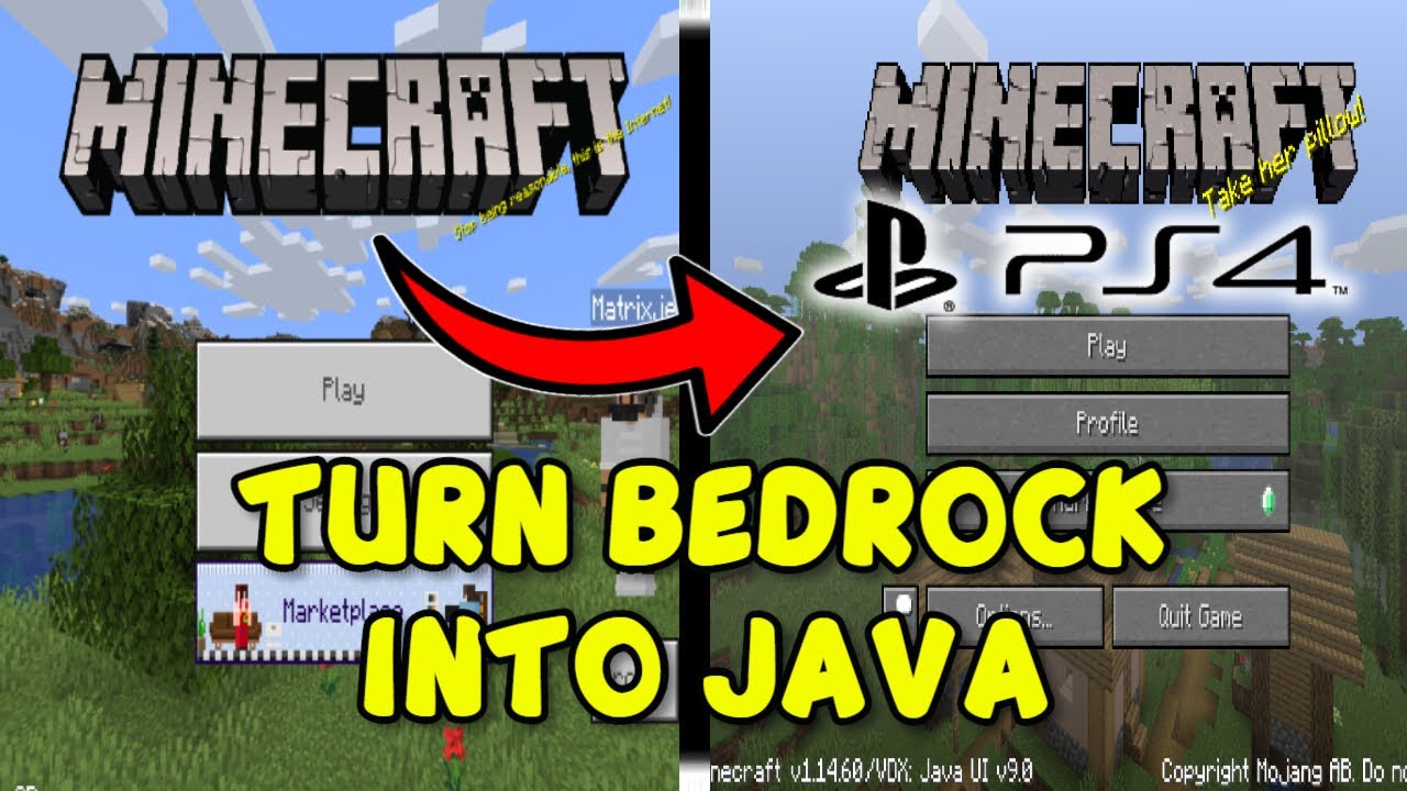 How To Turn Bedrock Into Java [MODS] Minecraft BEDROCK PS4 ...