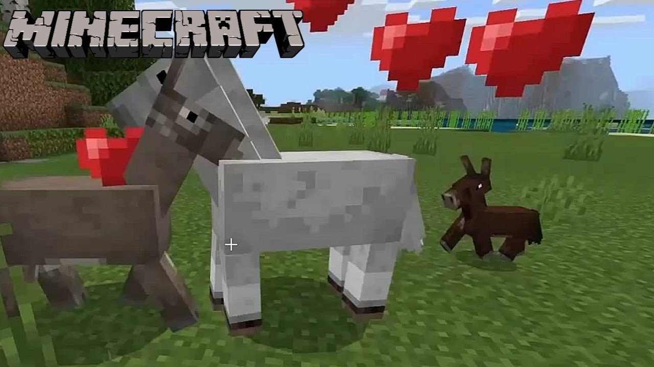 MINECRAFT (PS4) : Breed A Mule From A Horse &  A Donkey ...