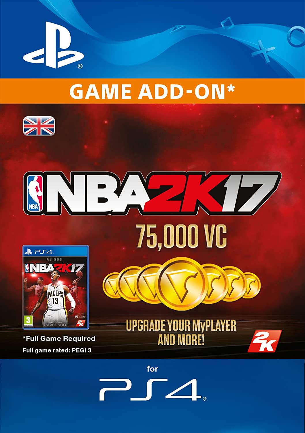 NBA 2K17 75,000 VC [PS4 PSN Code