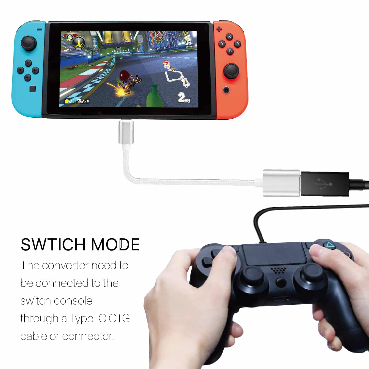 Nintendo Switch Controller Converter Adapter for PS4 PS3 XBOX ONE 360 ...