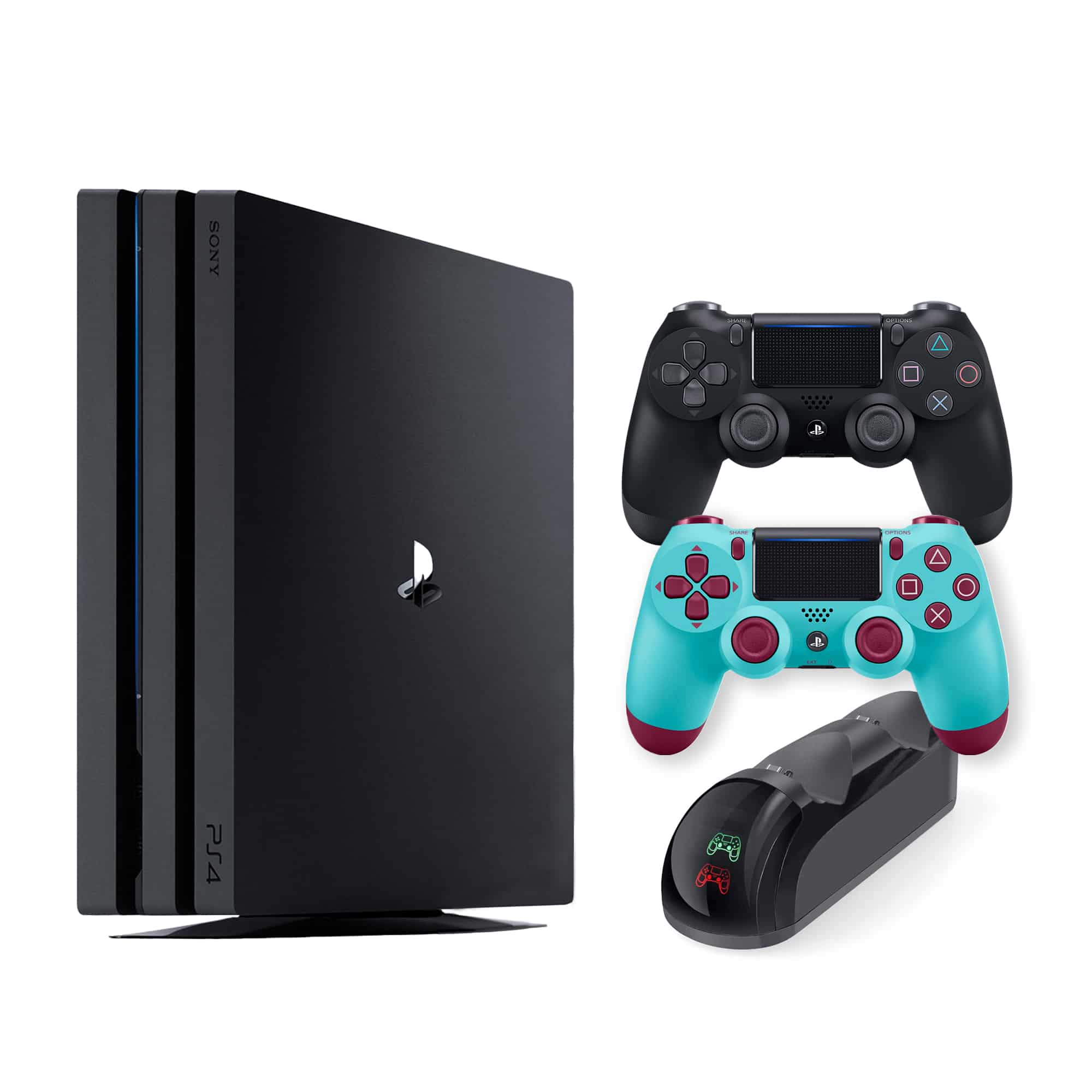 Playstation 4 Pro 1TB 4K Gaming Console with Black and Berry Blue ...