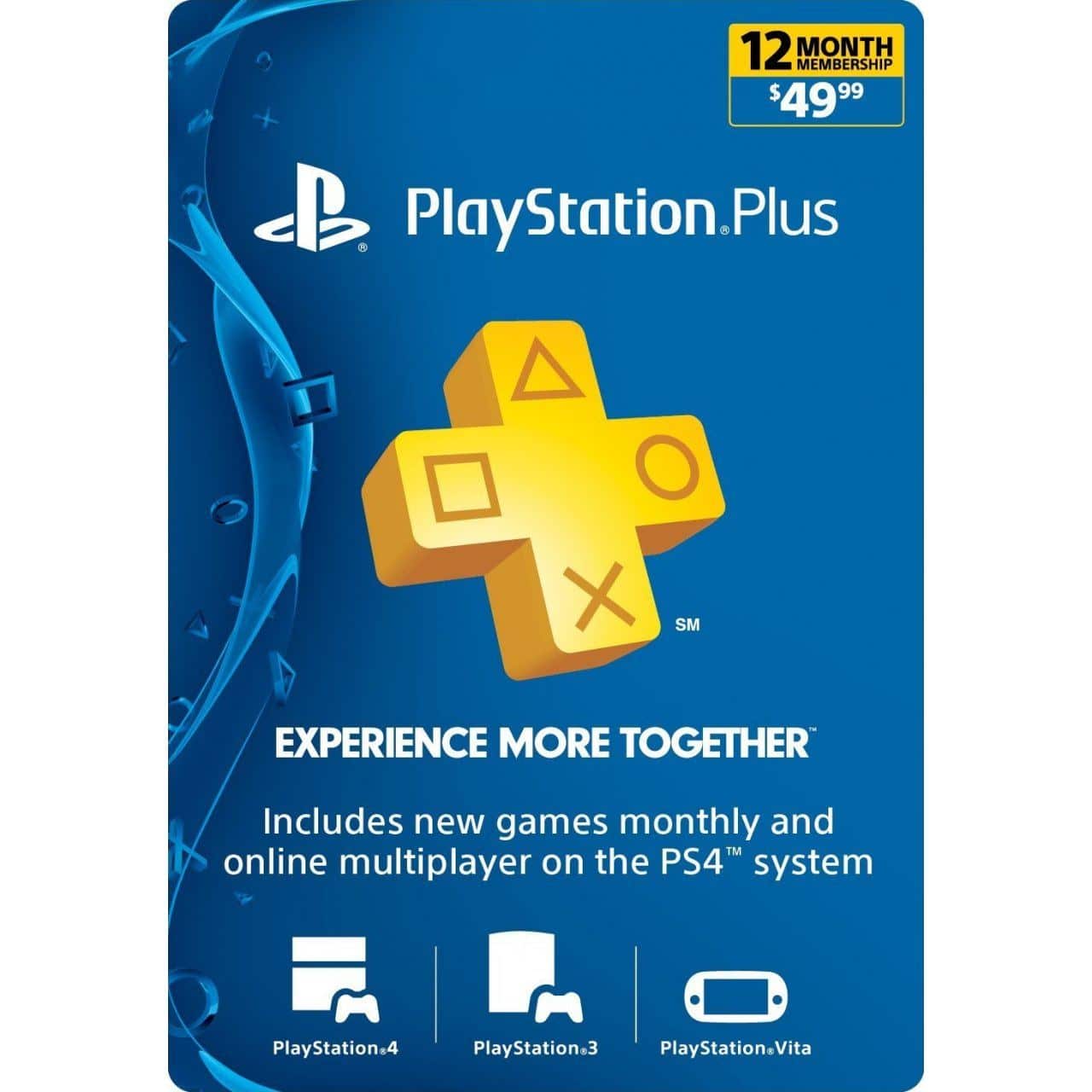 PlayStation Plus 1 Year Membership Card