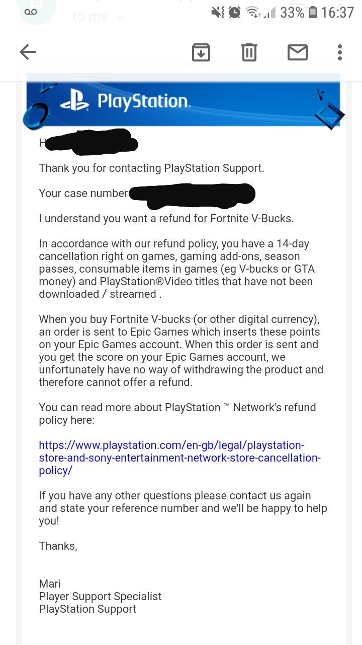 PlayStation support/customer service is appalling. Asked for a refund ...