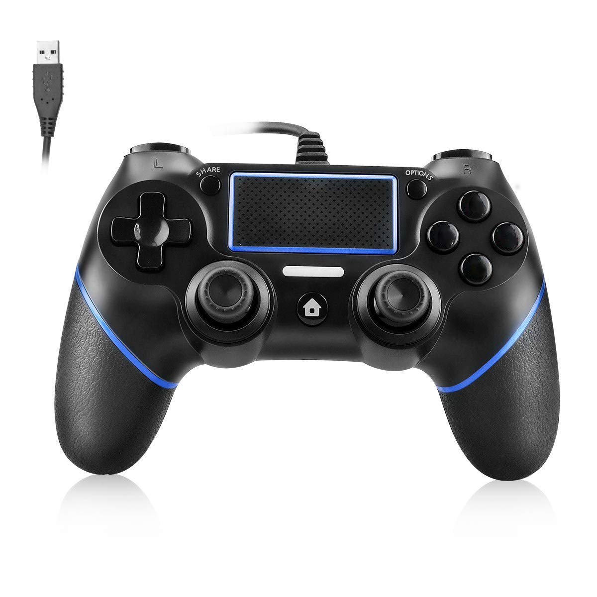 Powcan PS4 Controller Wired Controller for Playstation 4 Dual Vibration ...