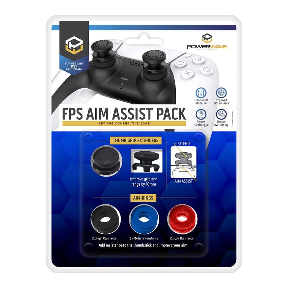 Powerwave PS5 FPS Aim Assist Thumb Grip Pack for PlayStation 5 DualSen ...