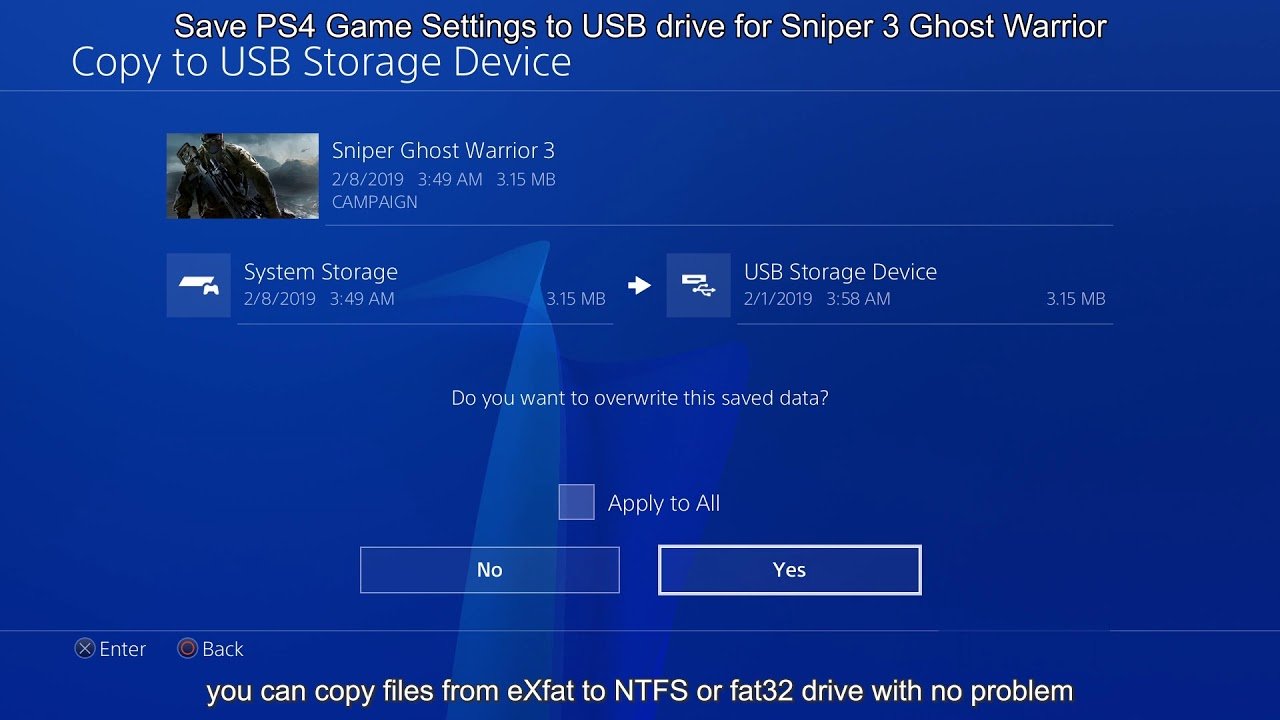 PS4 Save Game Data to USB 3.0