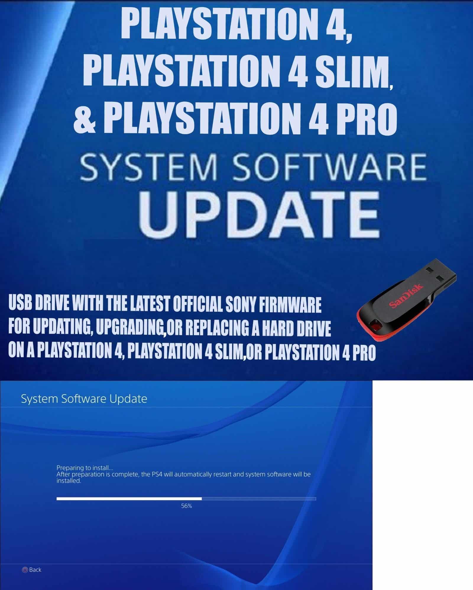 PS4 UPDATE INSTALL USB FLASH DRIVE PLUG IN LATEST OFFICIAL SONY ...