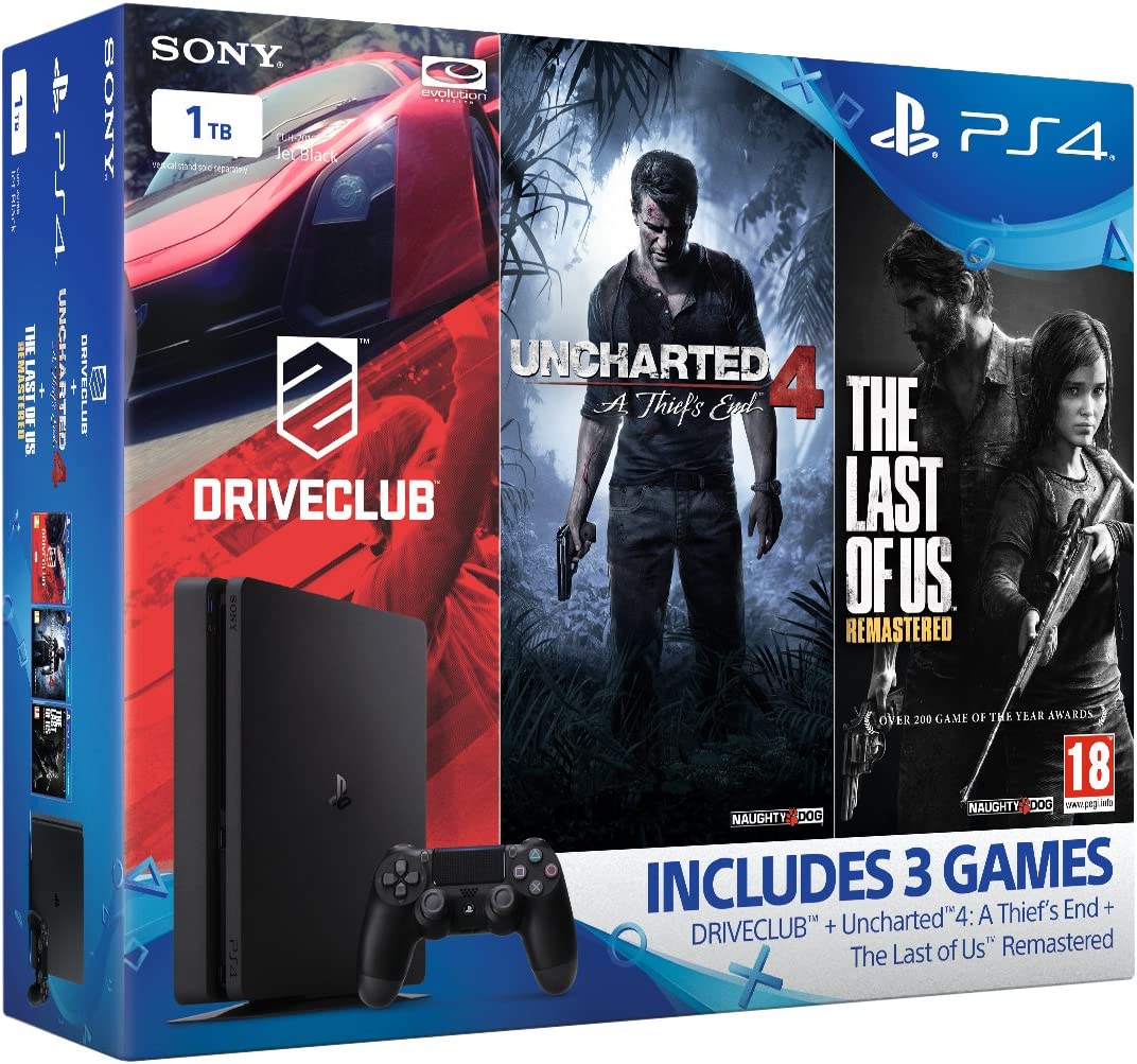 Sony PlayStation 4 1TB Slim Gamer Pack Bundle (Uncharted 4, The Last of ...