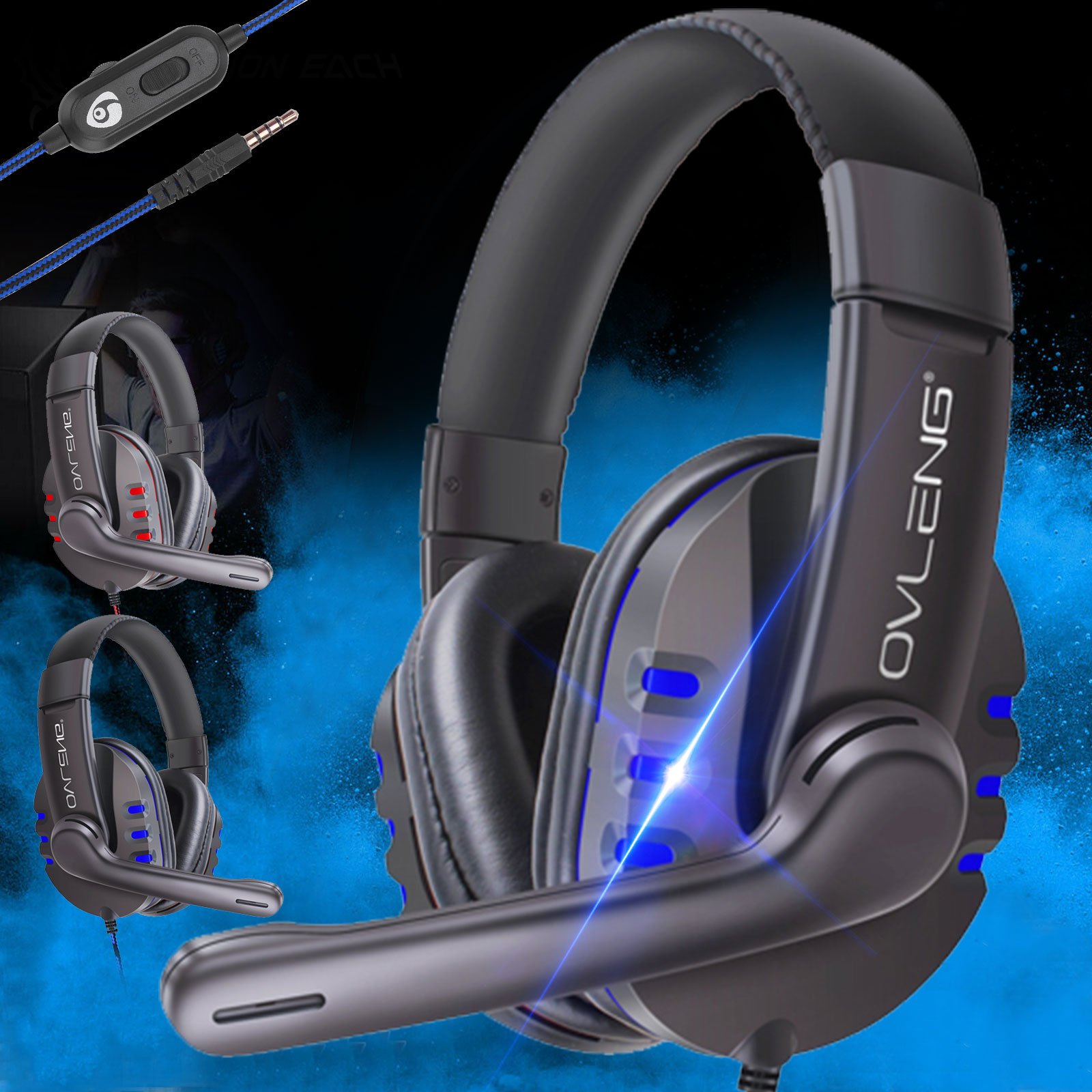 TSV USB Gaming Headset PS4 Xbox One Headset with Noise Cancelling Mic ...