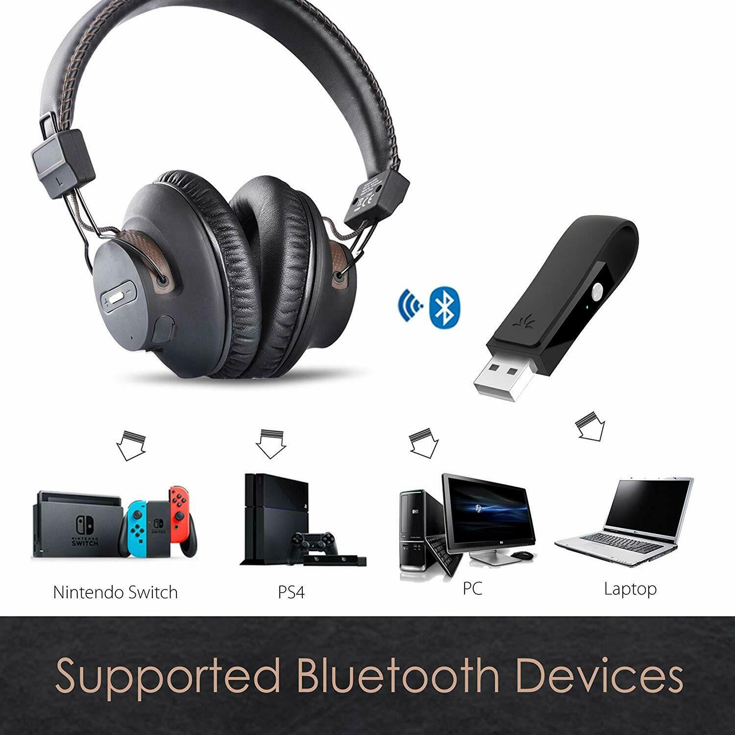 Wireless Bluetooth PS4 Gaming Headphones USB Audio Transmitter Set ...